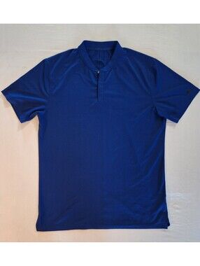 NIKE Tiger Woods Blade Polo Shirt Men’s Medium Performance Golf Pullover Blue